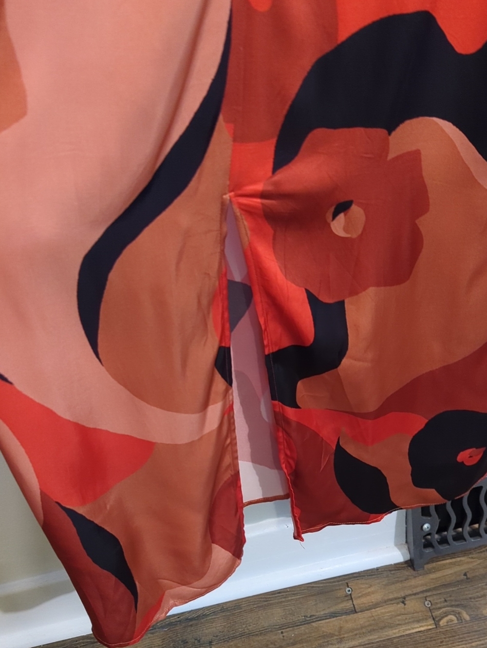 VERONIKA MAINE Abstract Maxi Dress in Burnt Orange, Rust and Navy - Picture 6 of 10